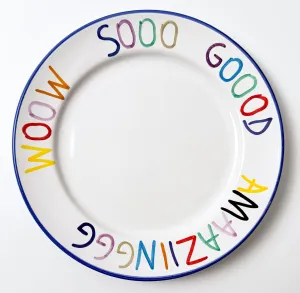 'Woow' Hand Painted Ceramic Plate