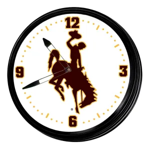 Wyoming Cowboys: Retro Lighted Wall Clock