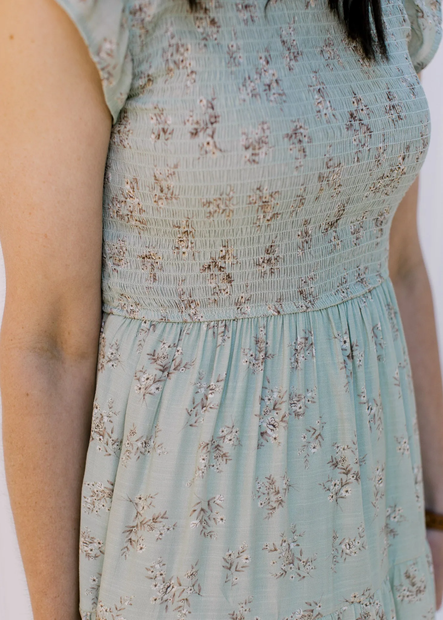 X Sage in Floral Dress