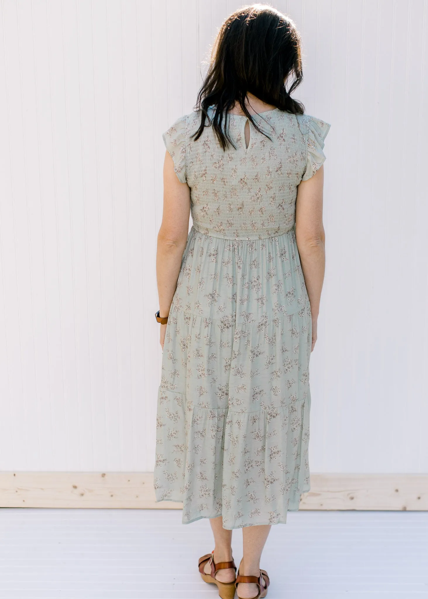 X Sage in Floral Dress