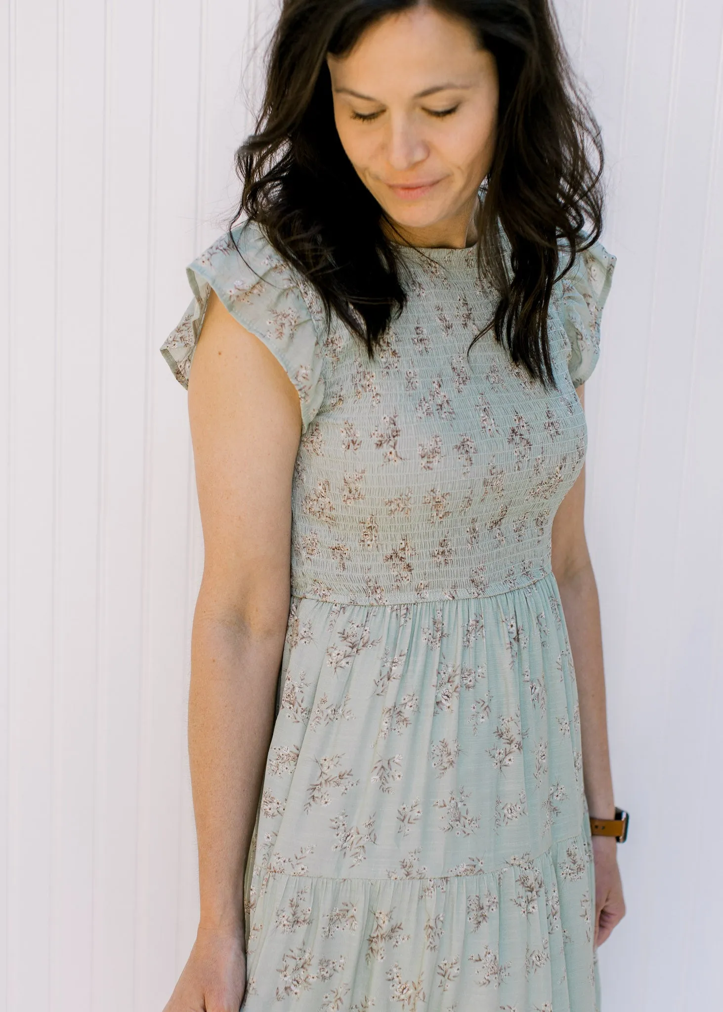 X Sage in Floral Dress