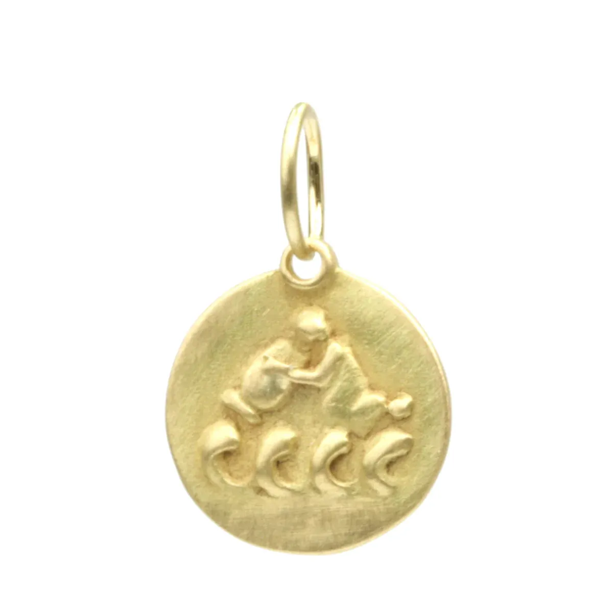 zodiac medal pendant necklace - aquarius