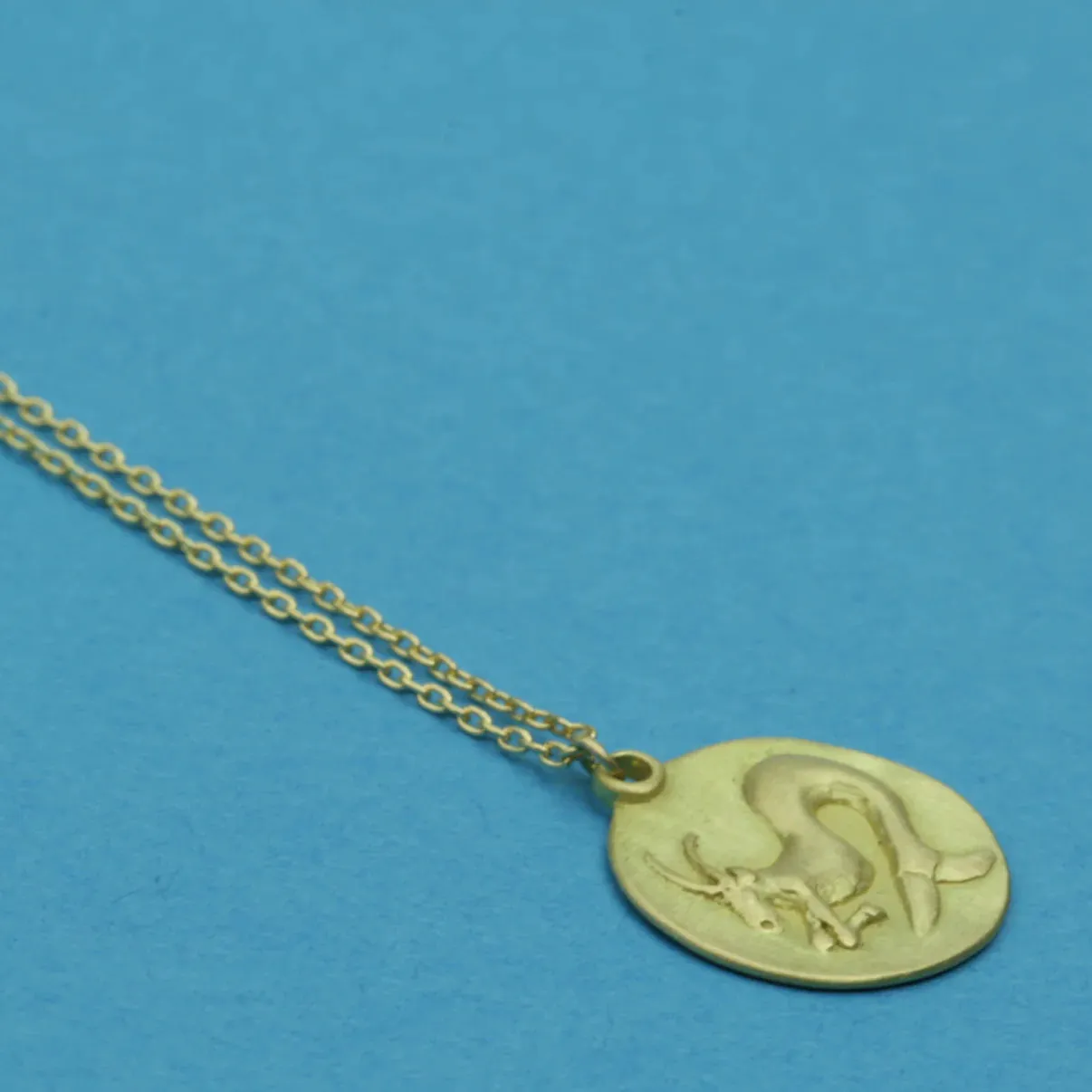 zodiac medal pendant necklace - capricorn