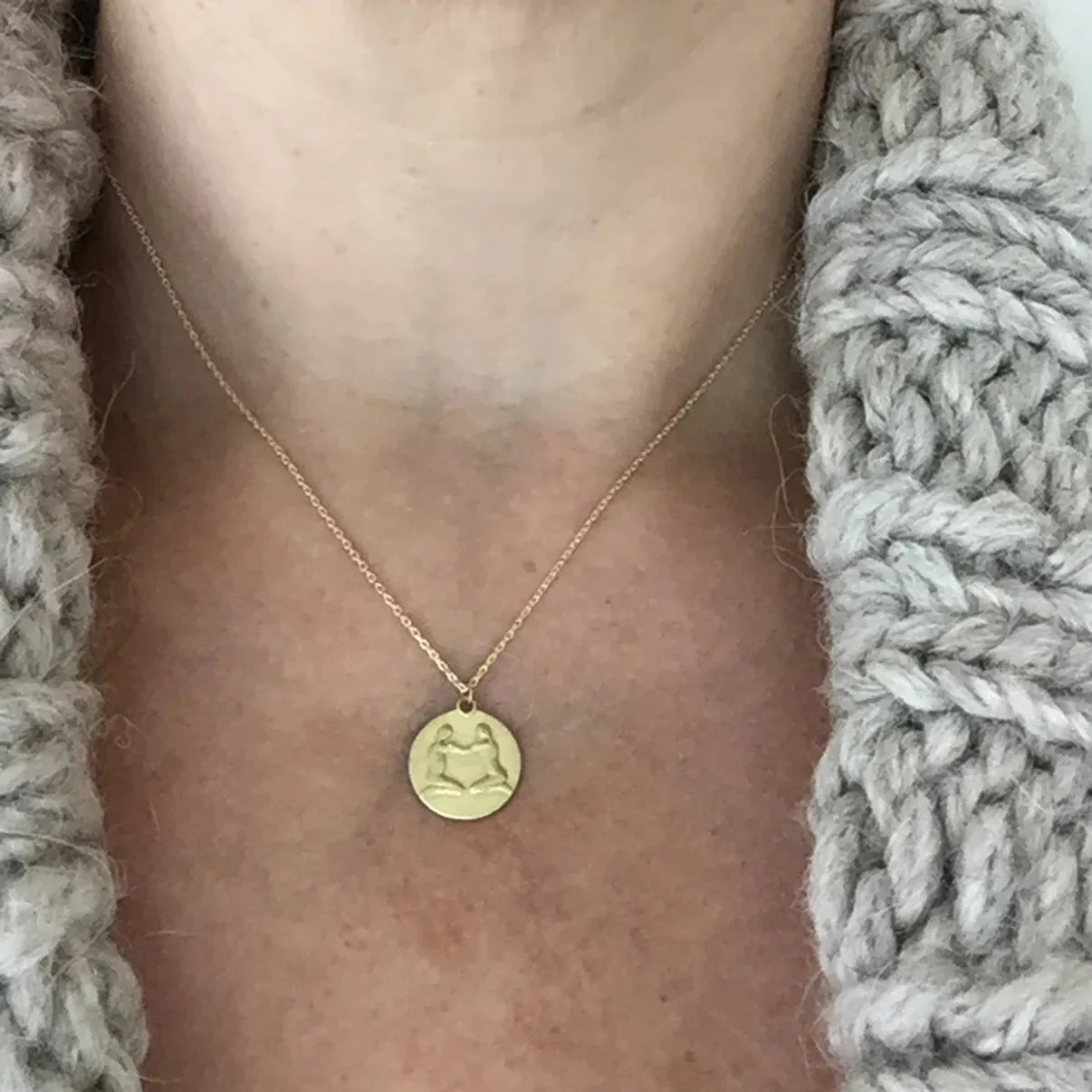 zodiac medal pendant necklace - gemini