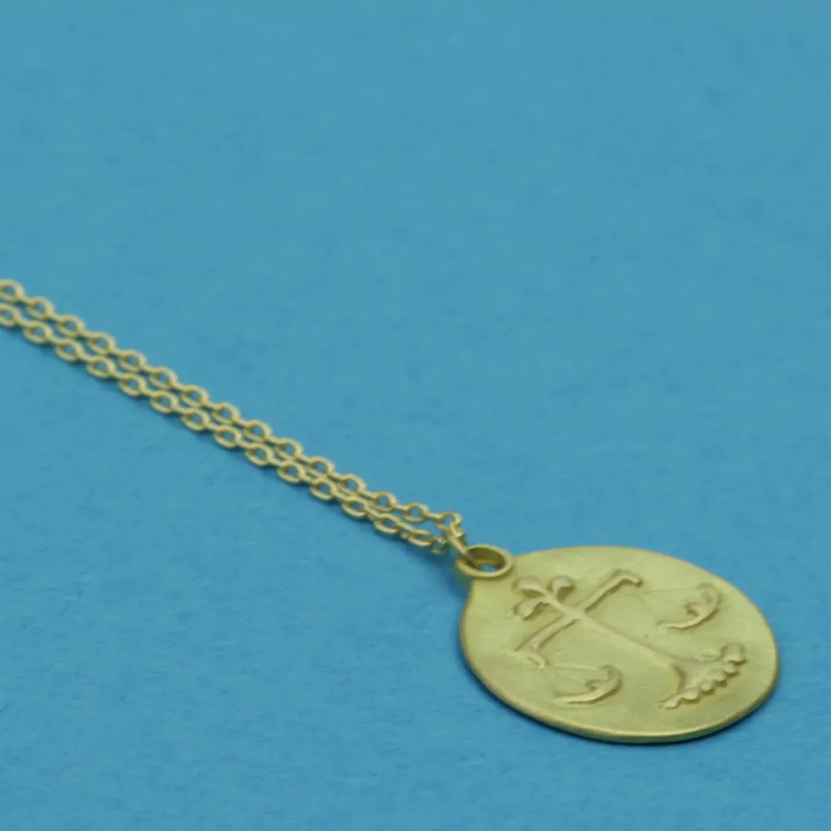 zodiac medal pendant necklace - libra