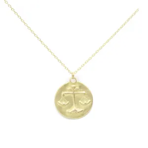 zodiac medal pendant necklace - libra
