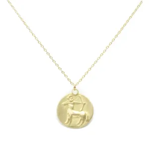 zodiac medal pendant necklace - sagittarius