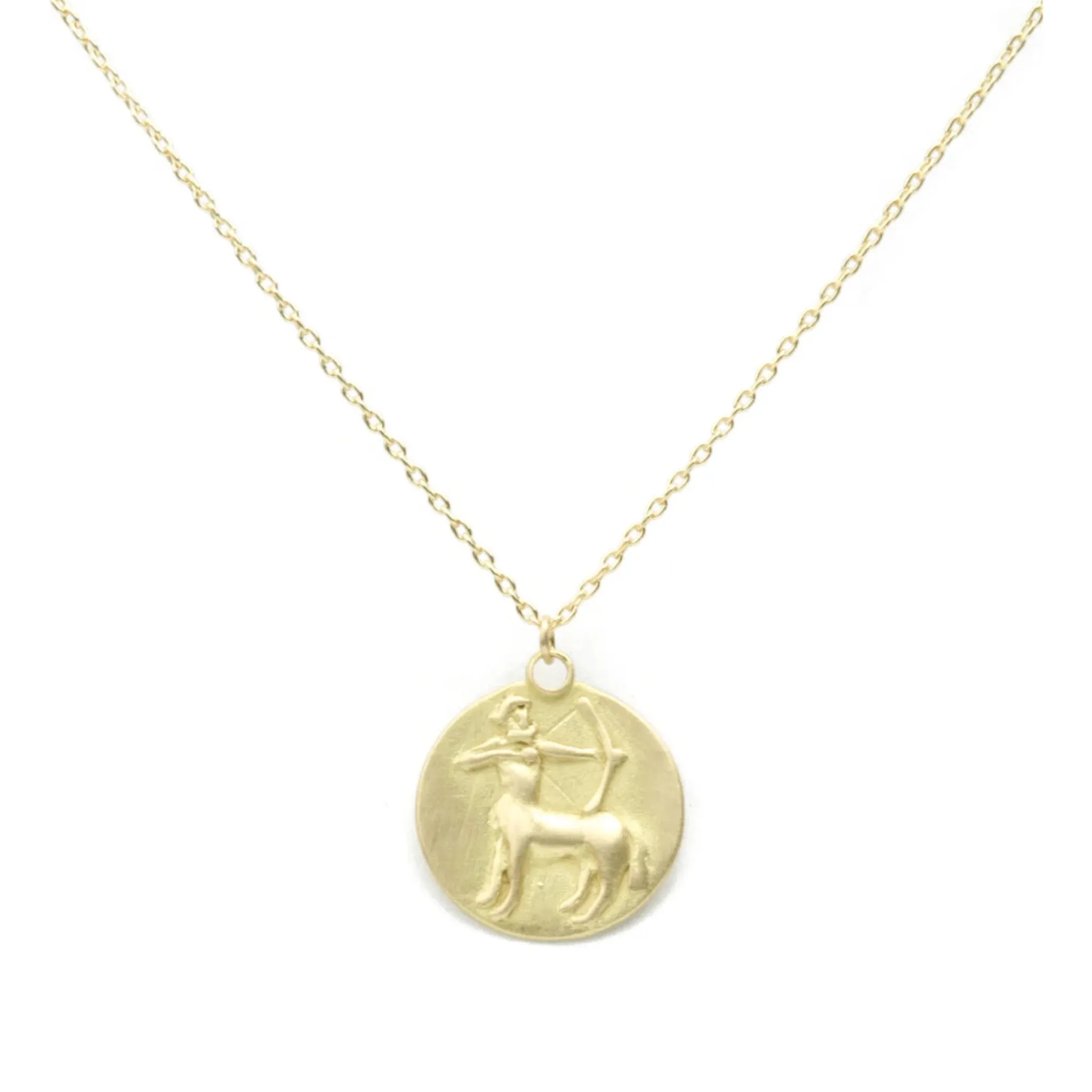 zodiac medal pendant necklace - sagittarius