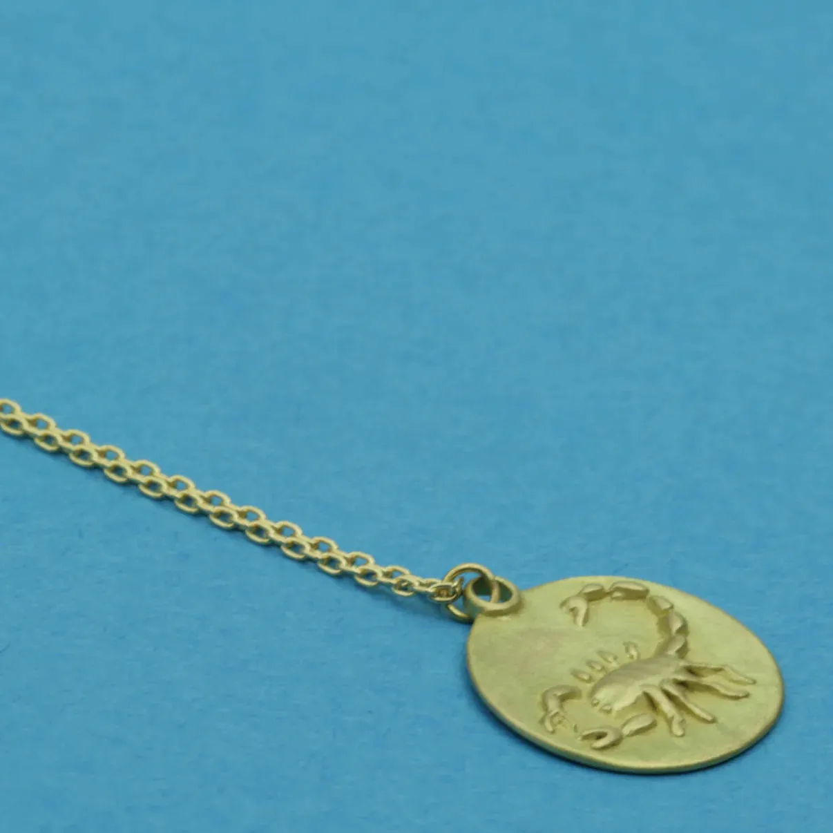 zodiac medal pendant necklace - scorpio